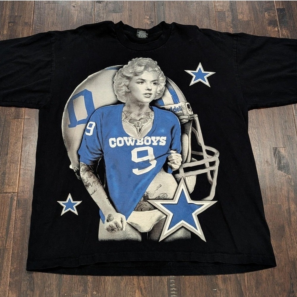 Vintage 90s‎ Pro Tag Dallas Cowboys Marilyn Monroe T-Shirt Mens 2XL NFL Football